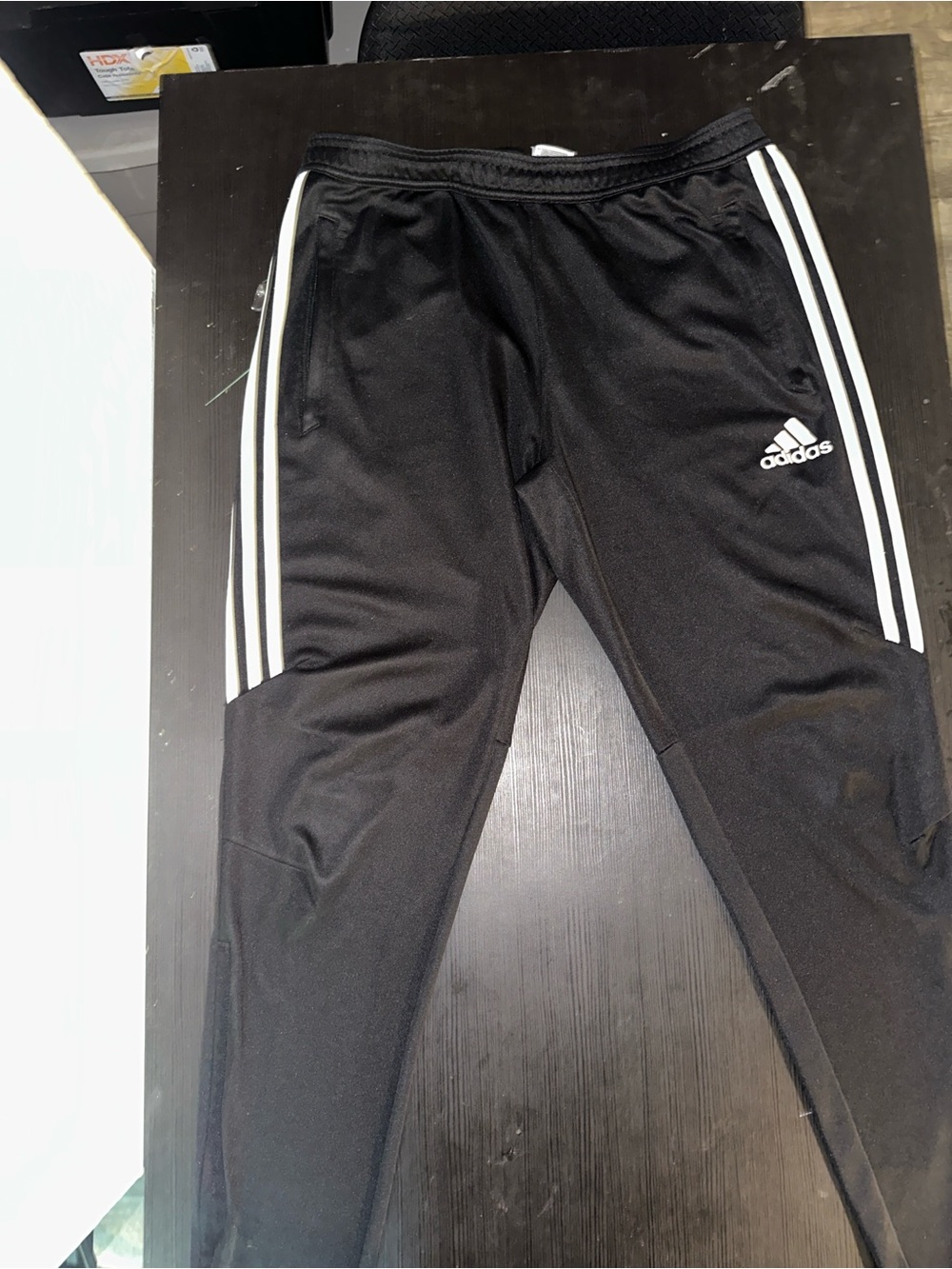 adidas Black Jogger Pants with White Three-Stripes